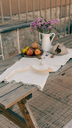 Natural Linen Table Runner |  Dining Decor